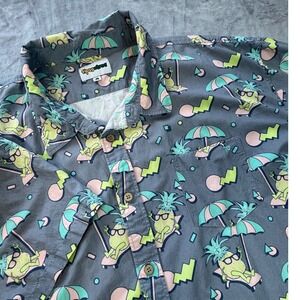 Tipsy Elves Men's Hawaiian Shirt 4XL Fun Pineapple Print Short Sleeve Button Up